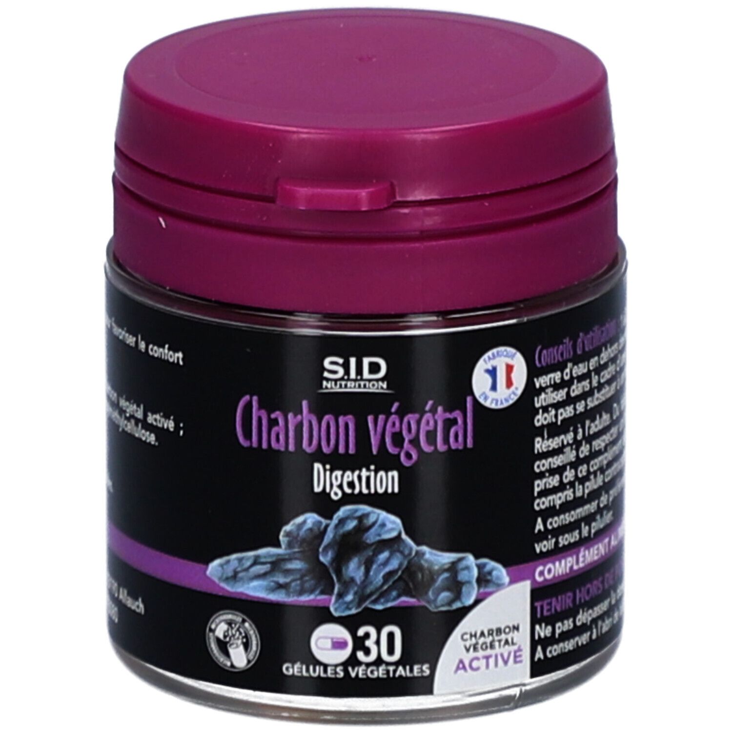 S.I.D Nutrition Charbon végétal 30 pc(s) Capsule(S)
