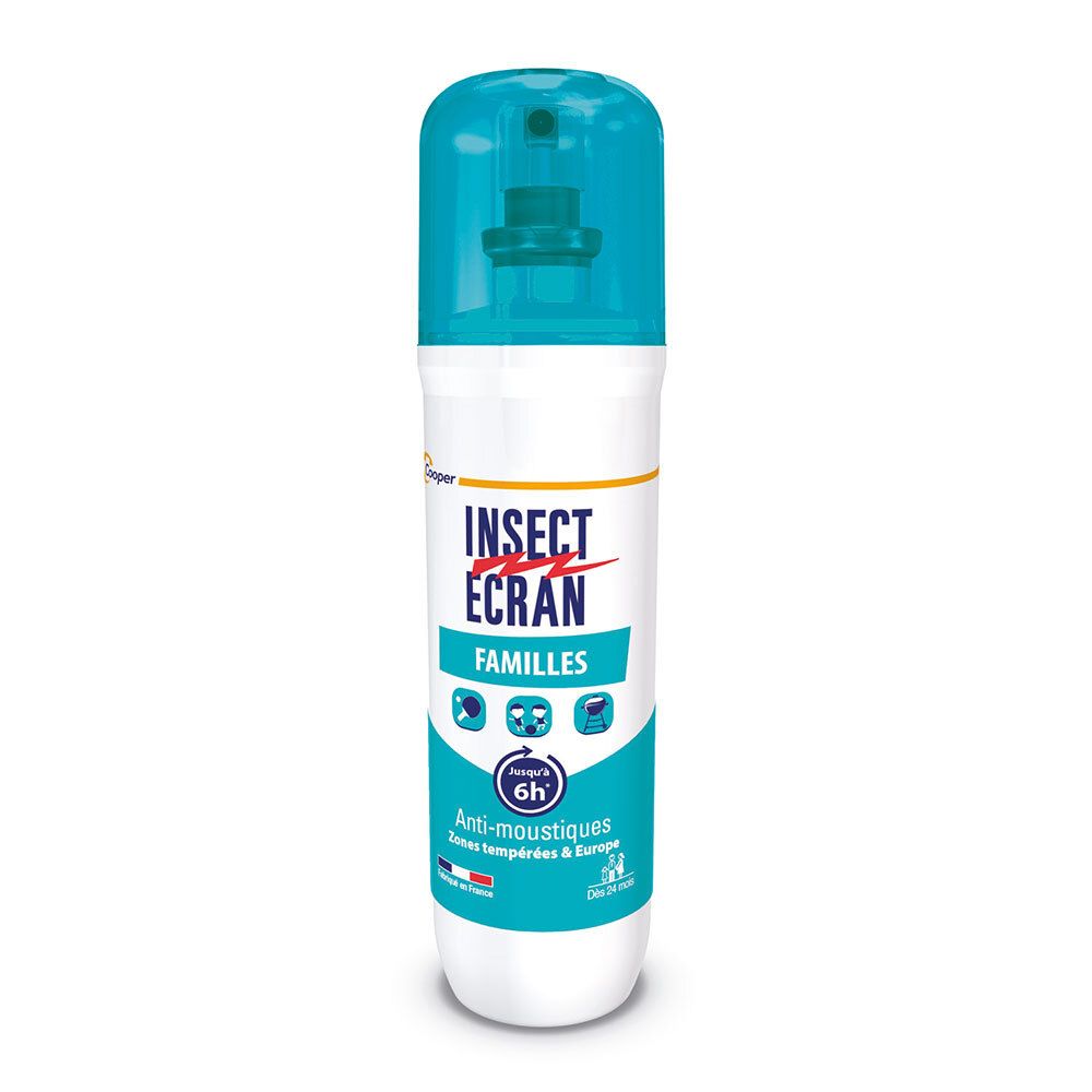 INSECT ECRAN - Anti-moustiques - Spray répulsif peau - Protection contre les piqûres de moustiques - Familles - 100 ml 100 ml Spray