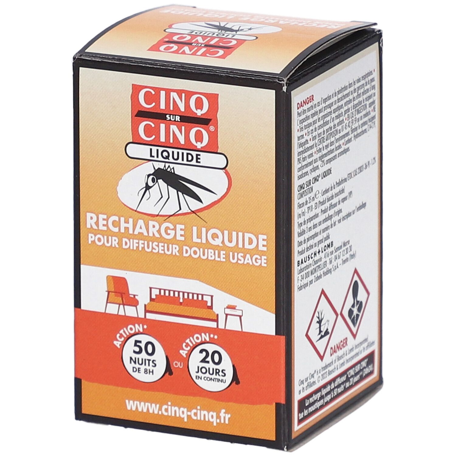 Recharge Liquide Pour Diffuseur Electrique Anti-Moustiques Cinq sur Cinq 35 ml Accessoire(S)