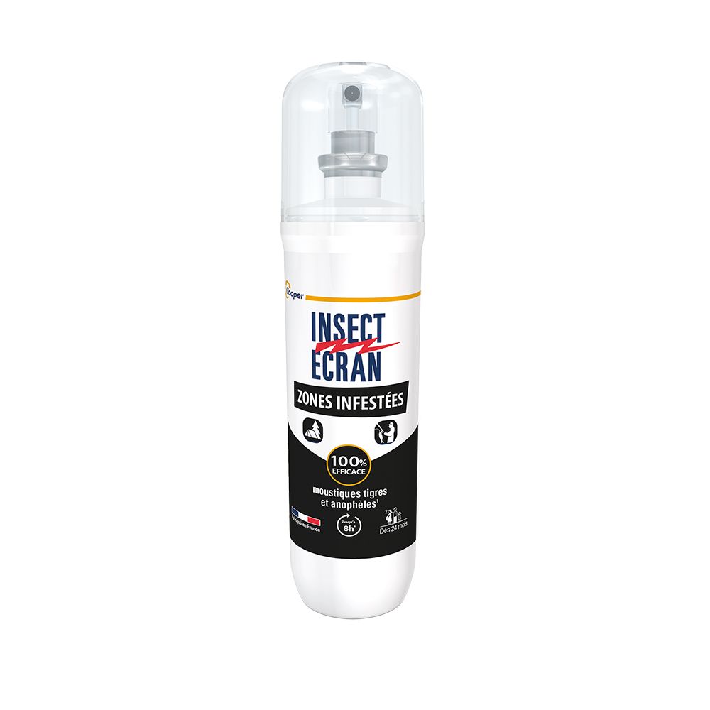 INSECT ECRAN - Anti-moustiques - Spray répulsif peau - Protection contre les piqûres de moustiques - Zones Infestées - 100 ml 100 ml Spray