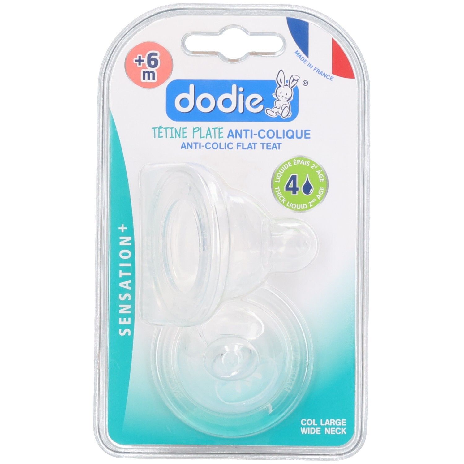 dodie® Sensation+ tétine en silicone 2ème âge débit 4 Tétine(S) 2 pc(s)
