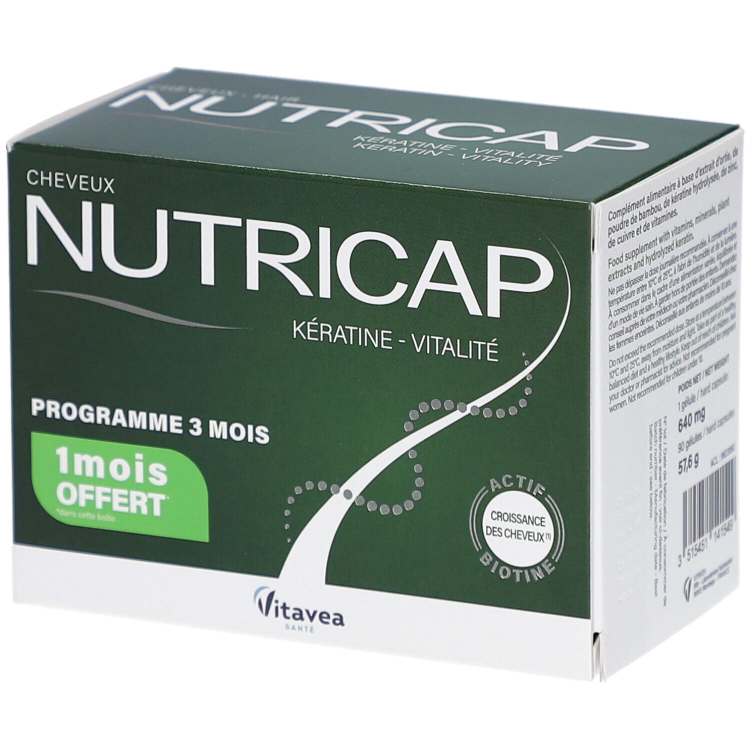 Nutrisanté Nutricap kératine vitalité cheveux et ongles 90 pc(s) Capsule(S)