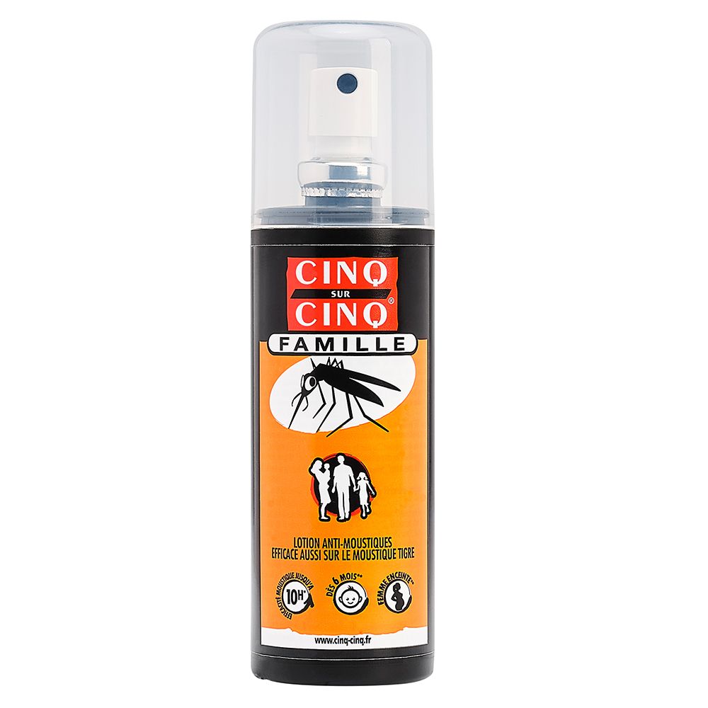 Spray Famille Anti-Moustiques - Moustiques Tigres 100ml Cinq sur Cinq 100 ml Spray