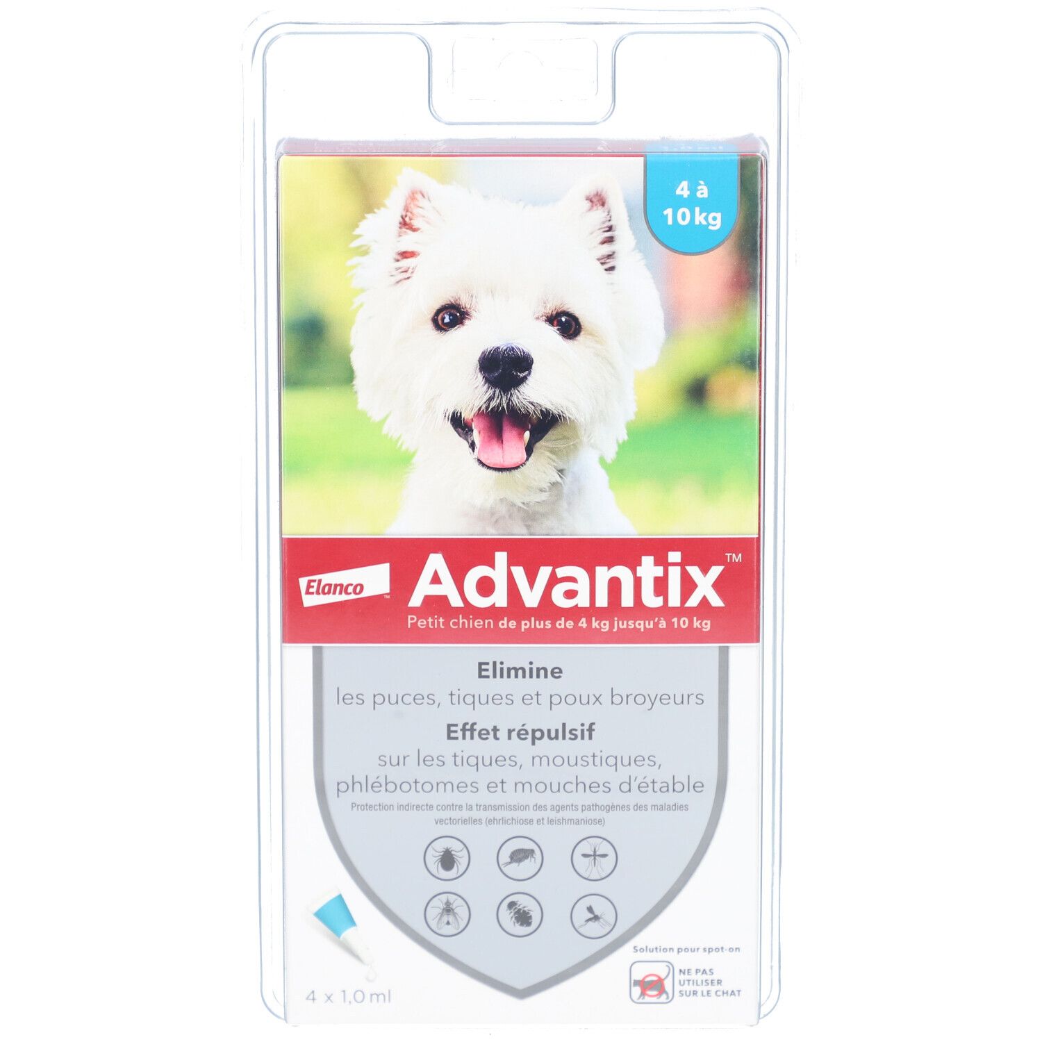 Advantix Petit chien de 4 kg - 10 kg 4 pc(s) Pipette(S) Unidose(S)