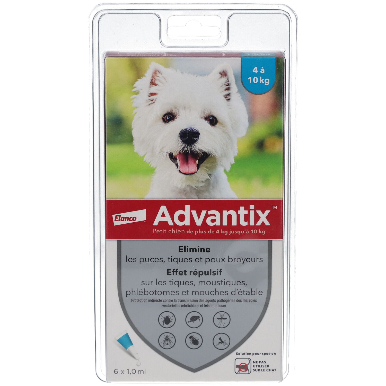 Advantix Petit chien de 4 kg - 10 kg 6 pc(s) Pipette(S) Unidose(S)