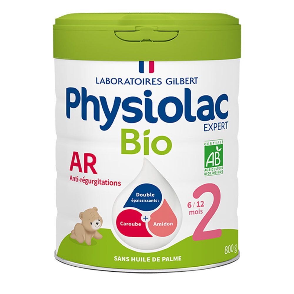 Physiolac Bio AR 2 Lait en poudre anti-régurgitation 800 g Poudre