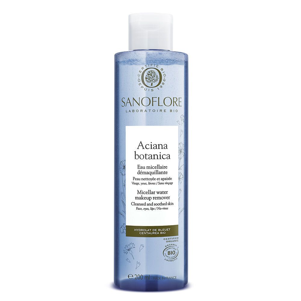 Sanoflore Aciana Botanica Eau Micellaire Démaquillante Certifiée Bio Pour Le Visage 200 Ml