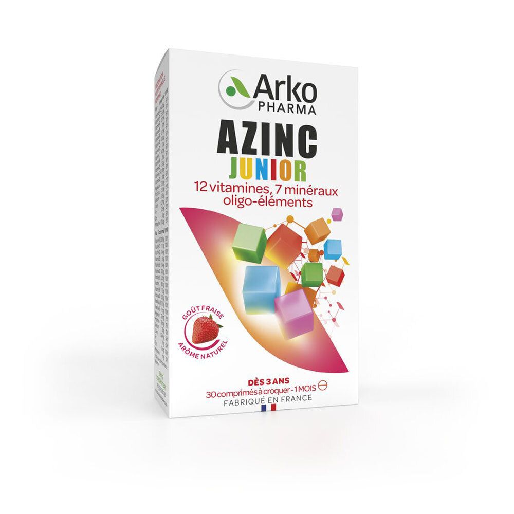 Arkopharma Azinc Vitamines C & E, Zinc Junior Goût Fraise 30 Comprimés - Image 3