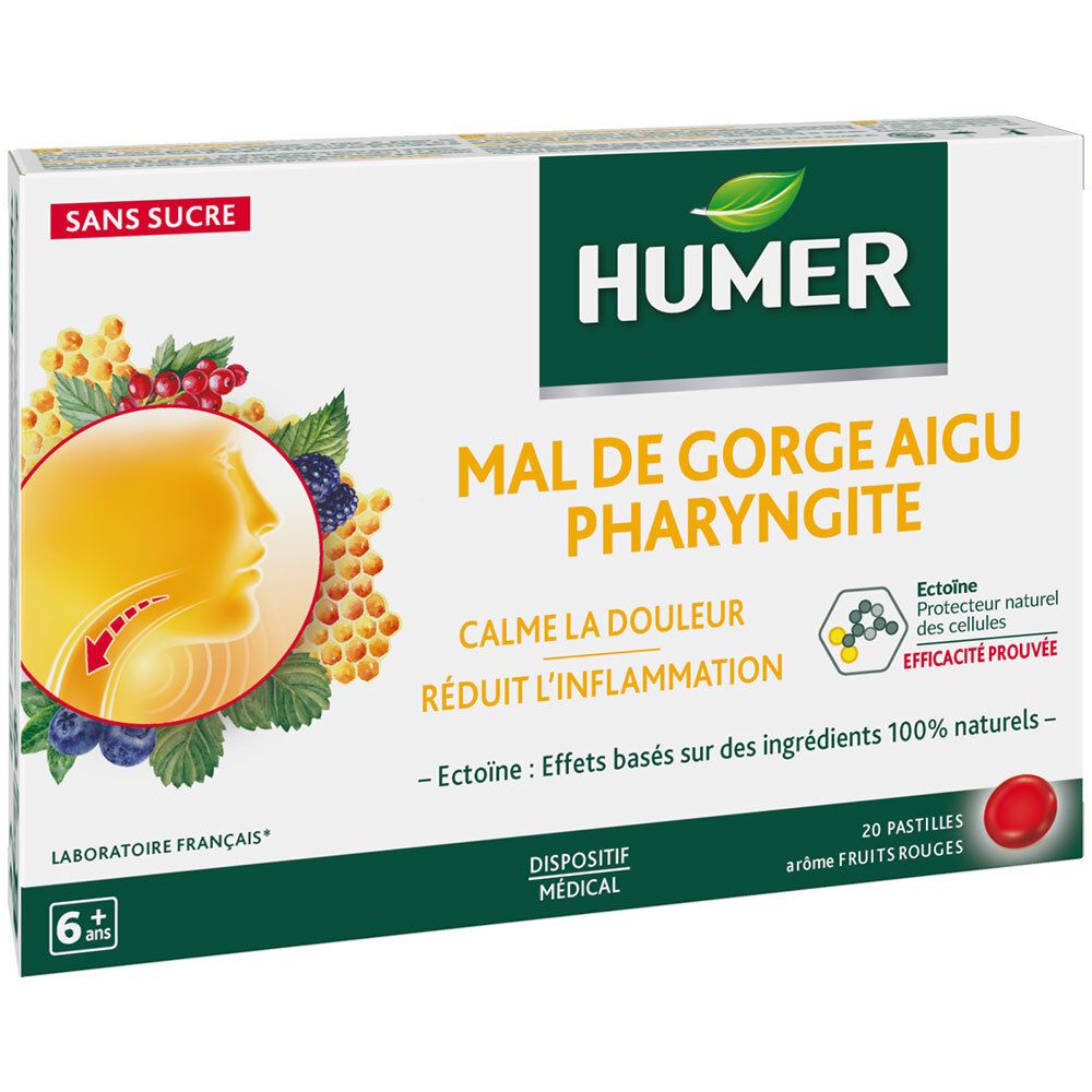 Humer Pharyngite Mal De Gorge Aigu Pastille(S) 20 Pc(S) Enfants