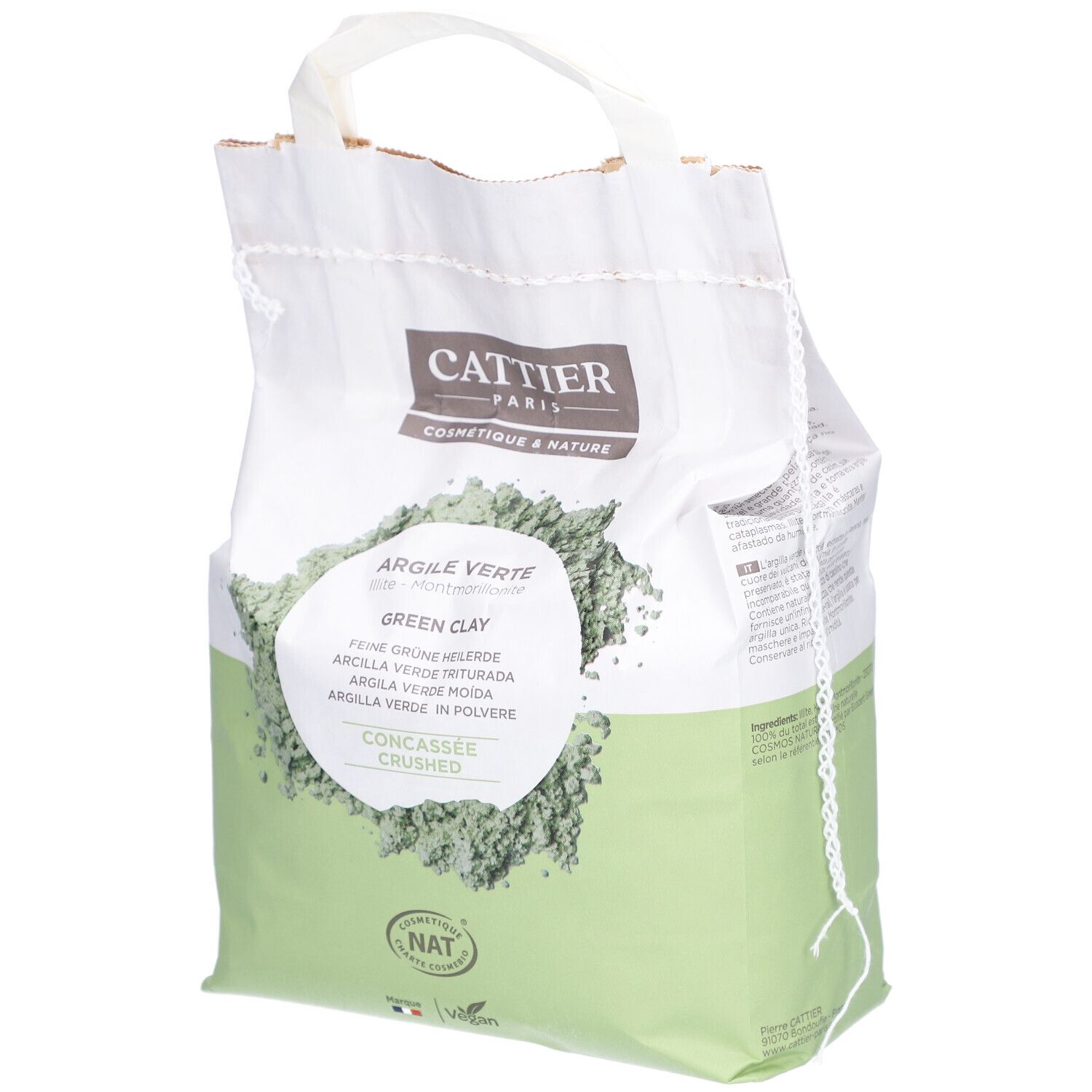 Cattier Argile Verte Concassée Illite Poudre 3000 G - Image 1