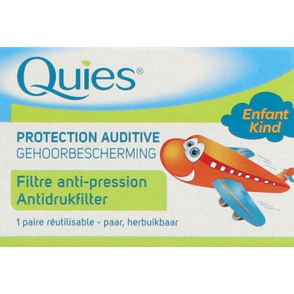 Quies Protection Auditive Filtre Anti-Pression Earplane - Spécial Avion Enfant Bouchons D'oreille 1 Pc(S) Enfants