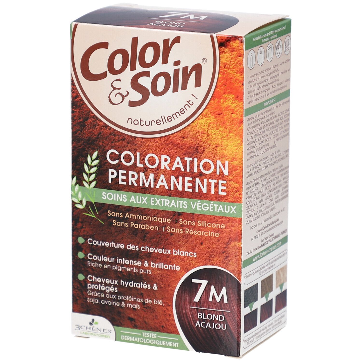 Color&Soin Les 3 Chênes Color & Soin Coloration 7M Blond Acajou Crème 135 Ml Enfants