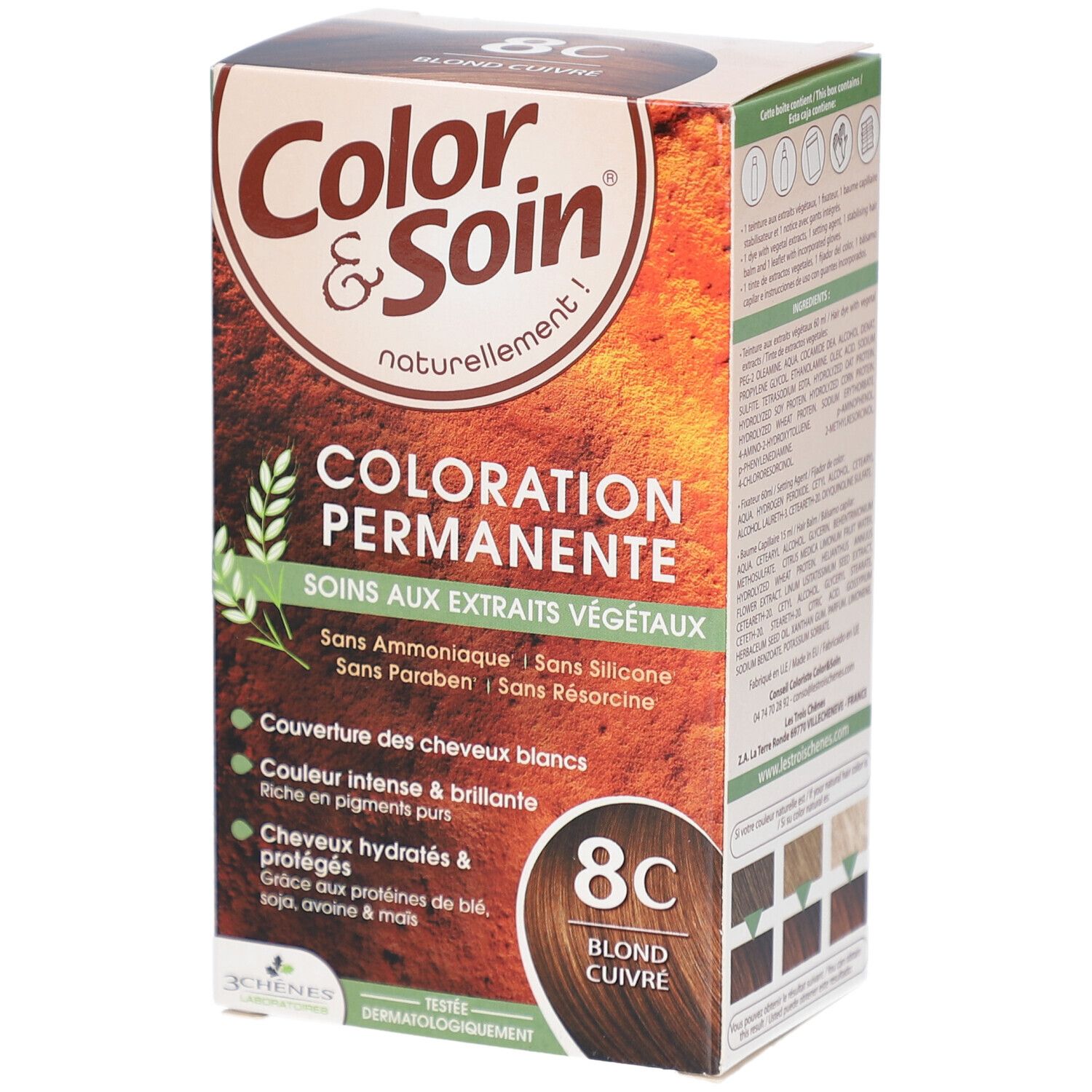 3 Chênes Les Color & Soin Coloration 8C Blond Cuivré Crème 135 Ml Enfants