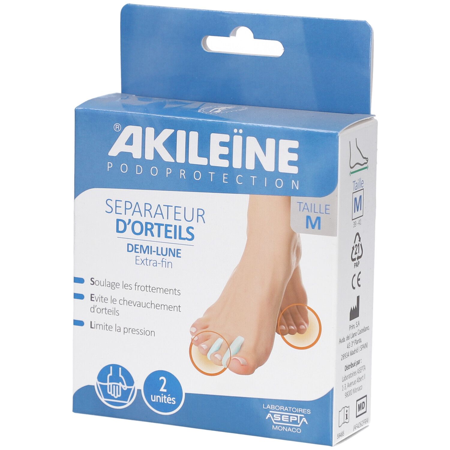 Akileine Séparateur d'Orteils demi lune 2 pc(s)