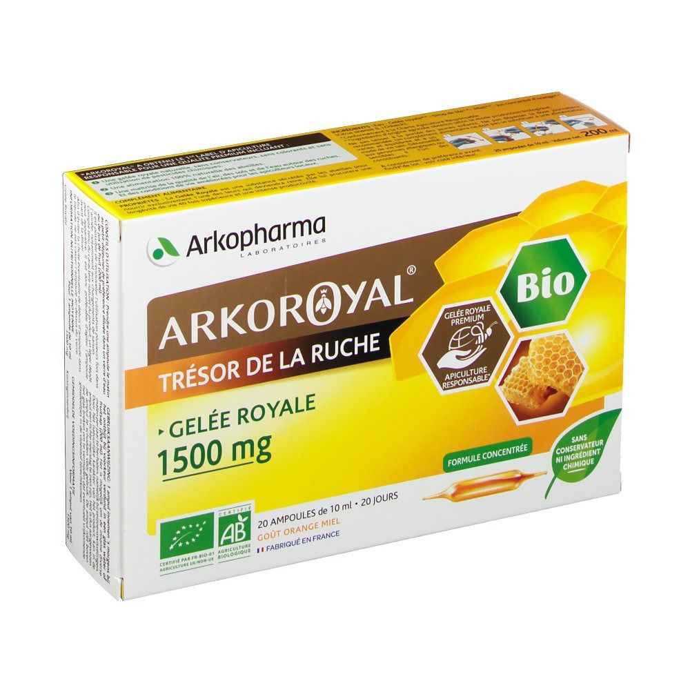 Arkopharma ARKOROYAL® Gelée Royale Bio 1500 mg Ampoule(S) Buvable(S) 20 pc(s)