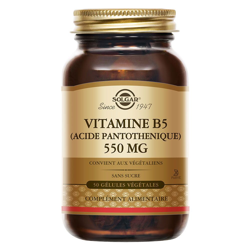 Solgar Vitamine B5 - Beauté Peau, Cheveux, Ongles Vitalité 50 Gélules Végétales Capsule(S) Pc(S)