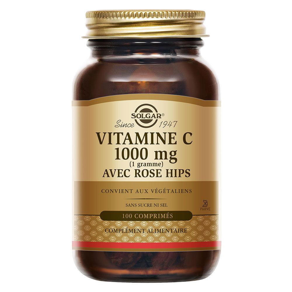 Solgar Rose Vitamin C With Hips Vitamin For Immune Support, Skin & Antioxidant Action 1000Mg 100 Comprimés - Image 5