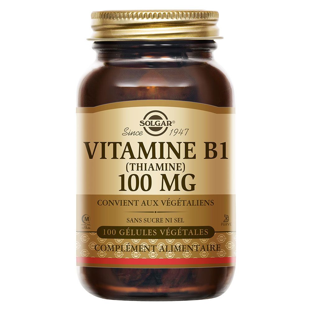 Solgar Vitamine B1 - Défenses Immunitaires Vitalité 100 Gélules Végétales Capsule(S) Pc(S)