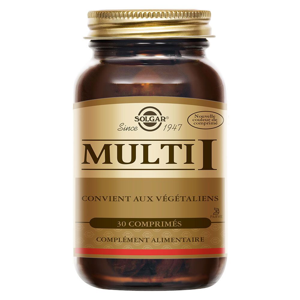 Solgar Multi I - Multivitamine Réduction De La Fatigue Fer, Magnésium, Vitamines, Zinc, Minéraux Vitalité Et Energie Flacon 30 Comprimés Comprimé(S) Pc(S)