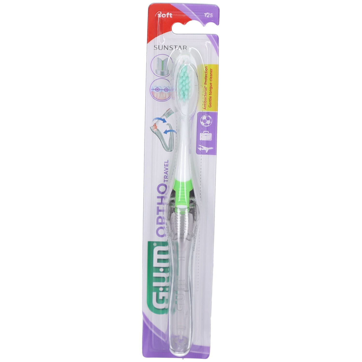Gum® Brosse À Dents Orthodontie Voyage 125 Unité Taille 1 - Image 4
