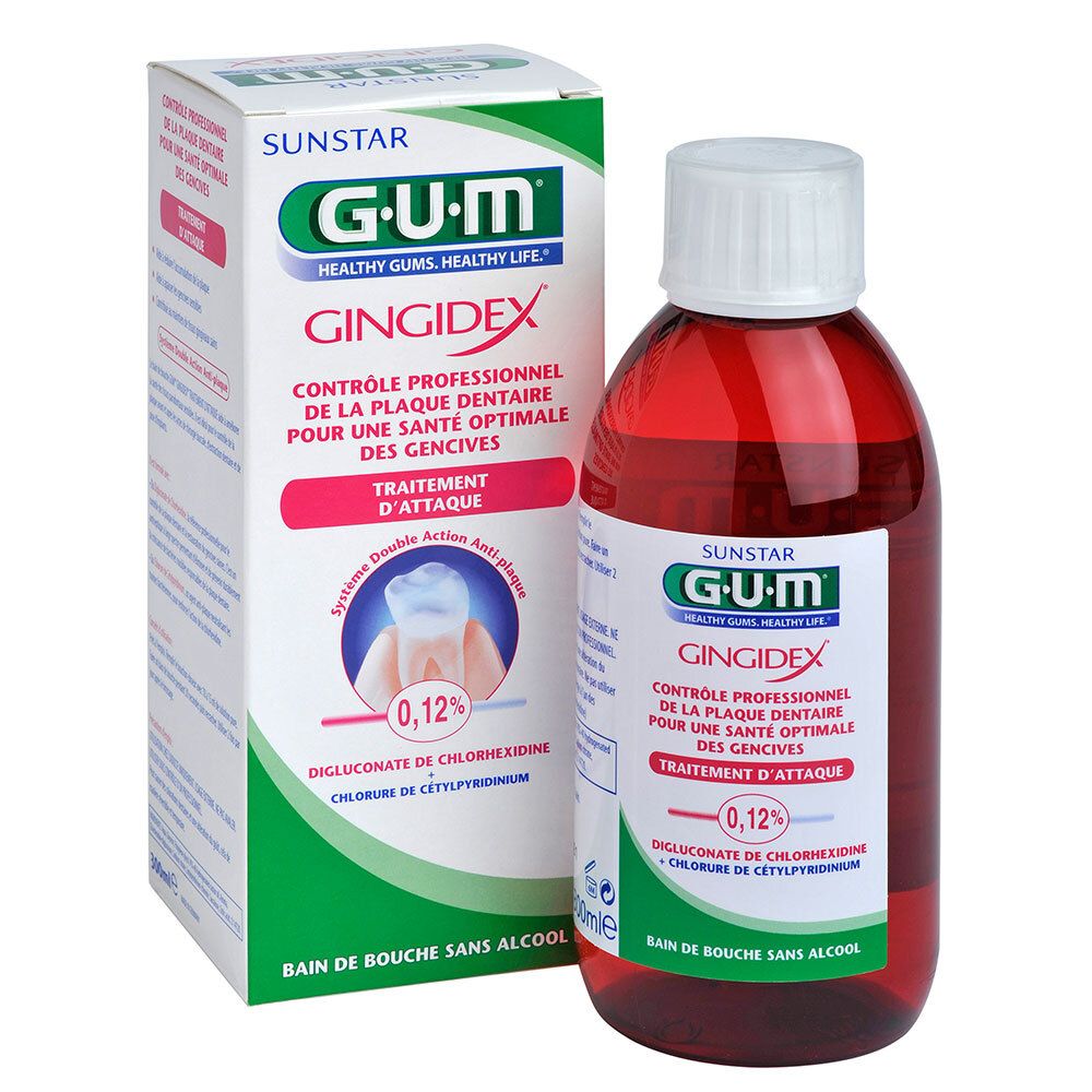 Gum Gingidex Bain De Bouche 0,12 % De 300 Ml