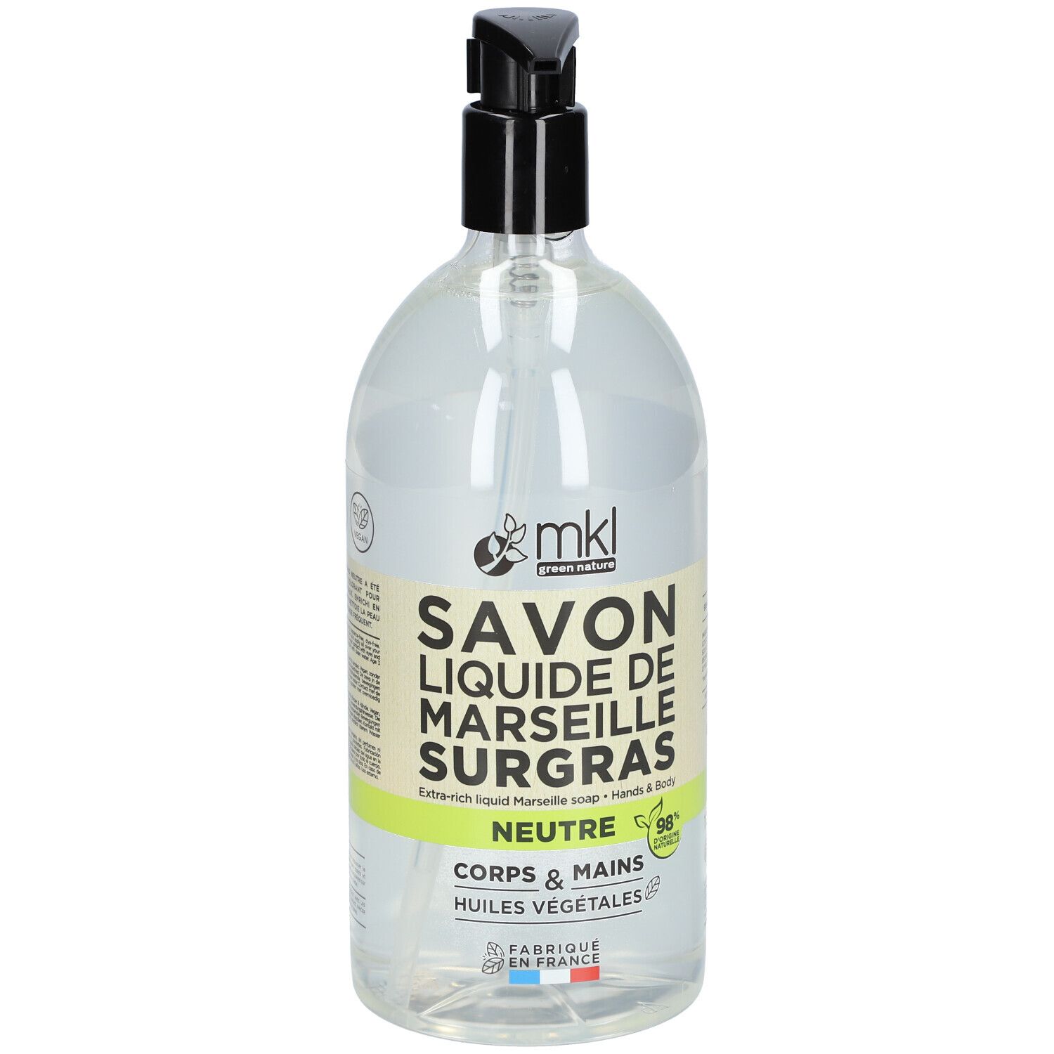 Mkl Savon De Marseille Liquide 1L - Neutre Surgras Savon Liquide 1000 Ml