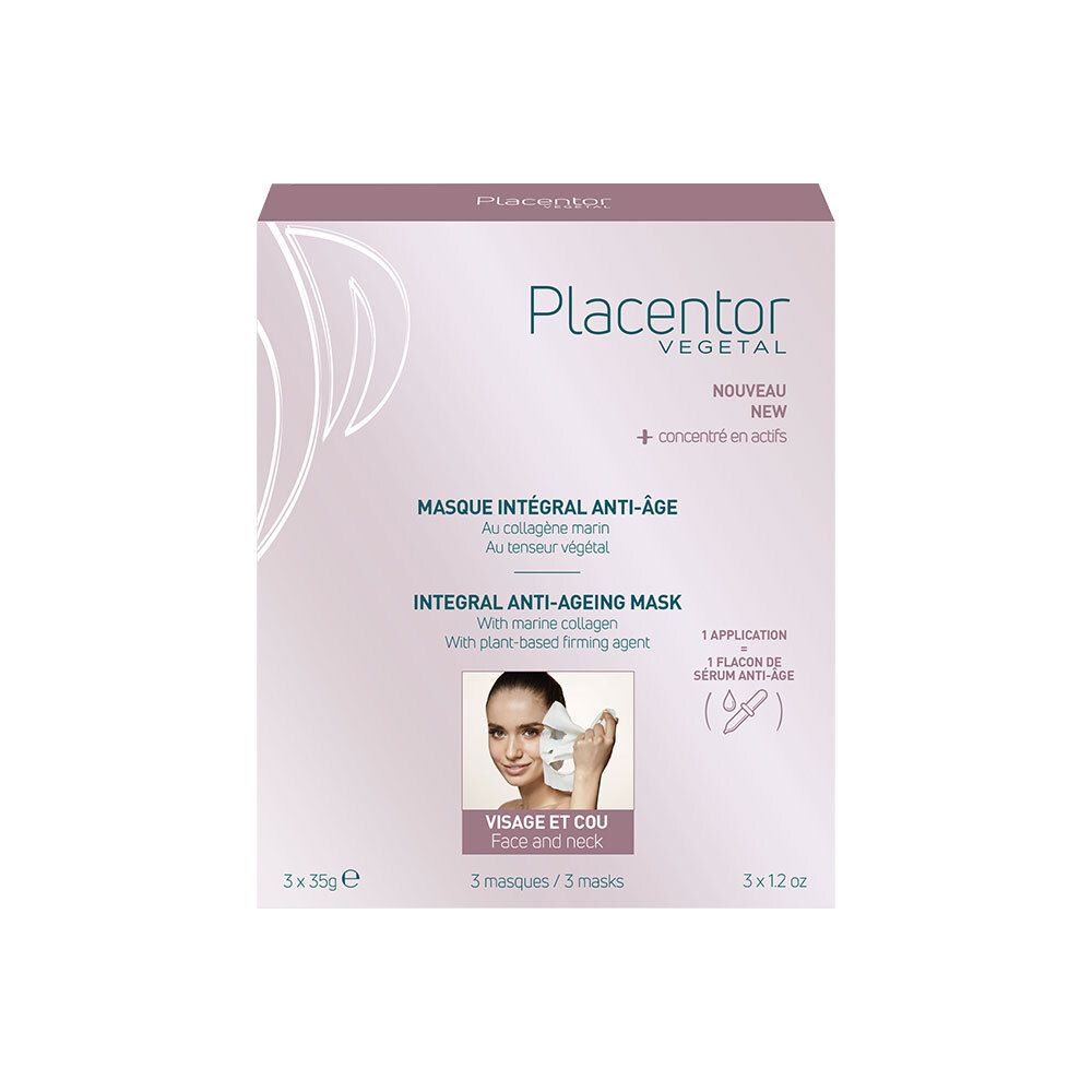 Placentor Vegetal Masque Intégral Anti-Âge Masque 3 Pc(S)