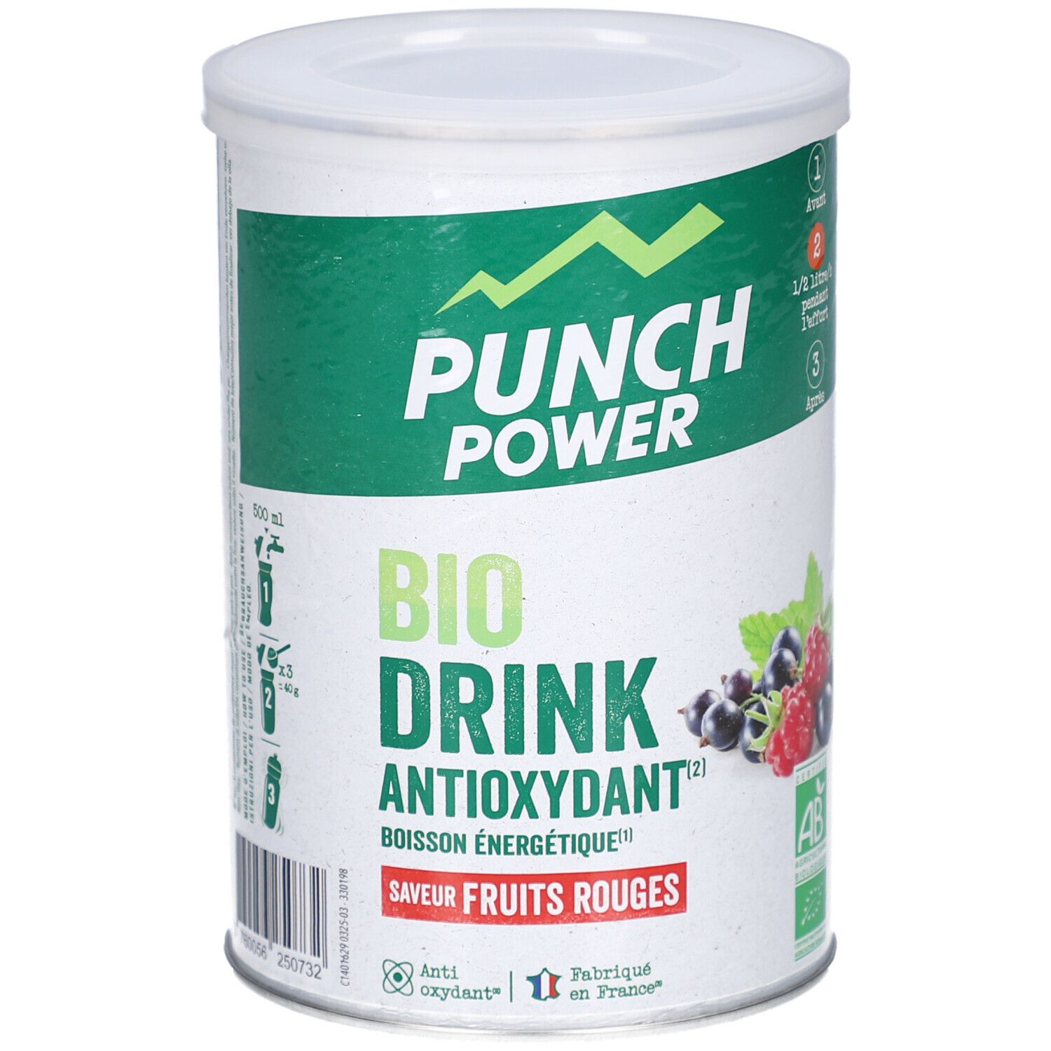 PUNCH POWER Biodrink Antioxydant BIO Fruits Rouges Poudre 500 g