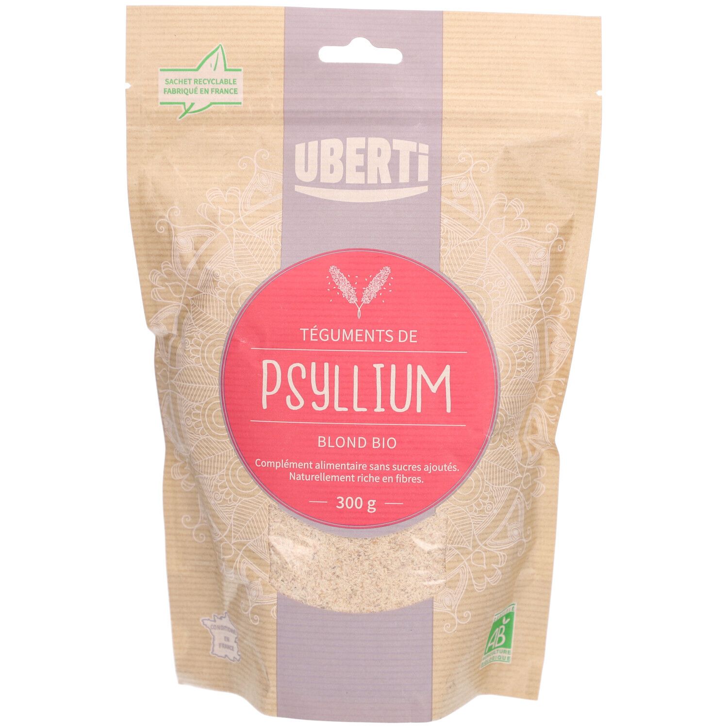 Uberti Psyllium Blond (Tégument ) Bio Poudre 300 G