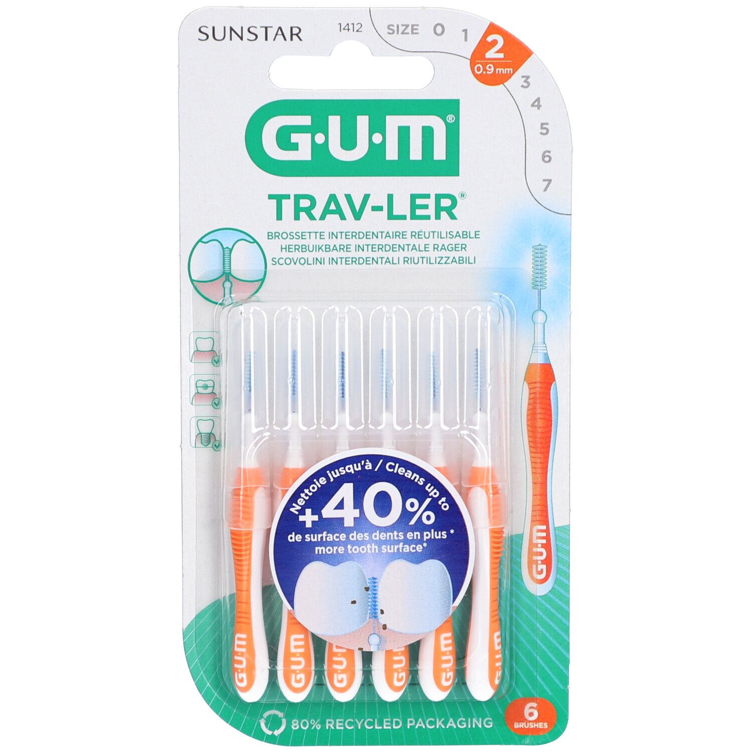 SUNSTAR Gum Trav-ler Brosse(S) À Dents 6 pc(s)