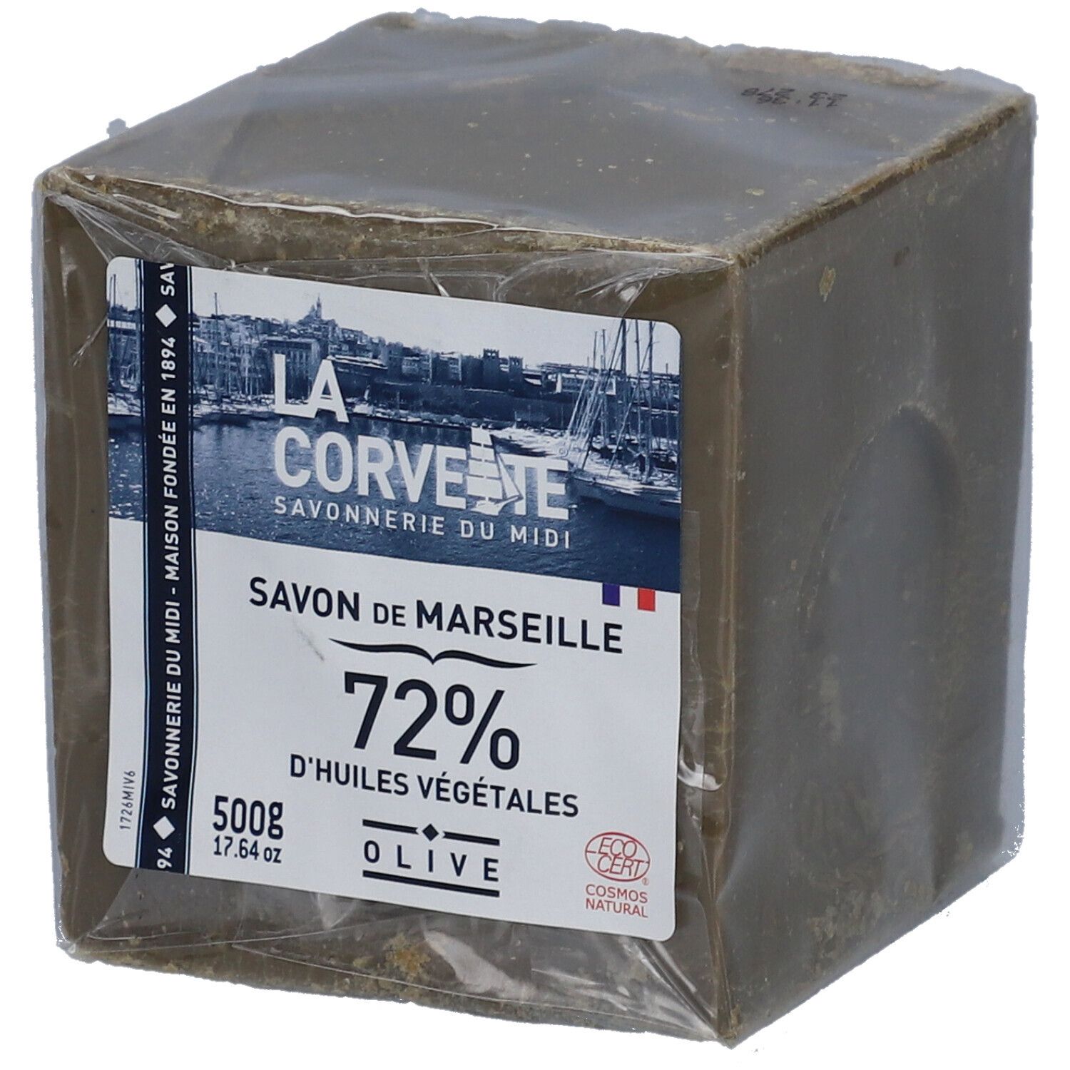 La Corvette Cube De Savon Marseille Olive 500 G - Image 1