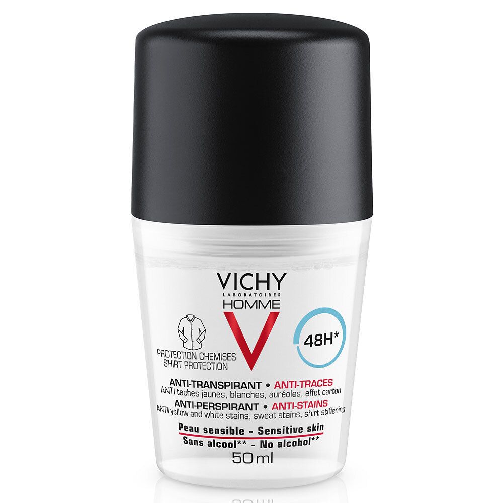 Vichy Homme Blanches 48H Déodorant Antiperspirant Et Anti-Taches Roll-On 50 Ml - Image 8