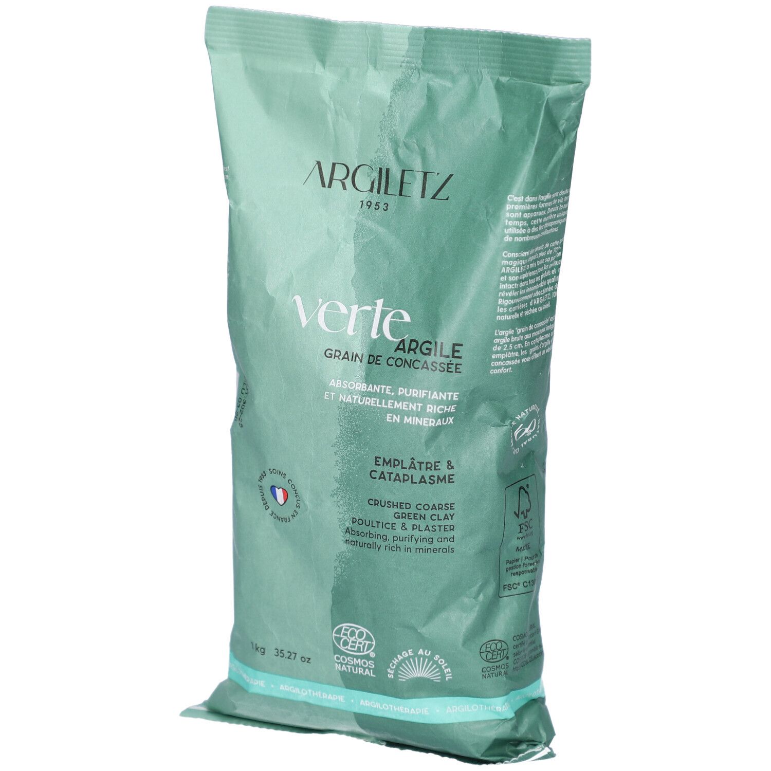 Argiletz Argile Verte Concassée En Grains - Cataplasmes Et Emplâtres Poudre 1000 G