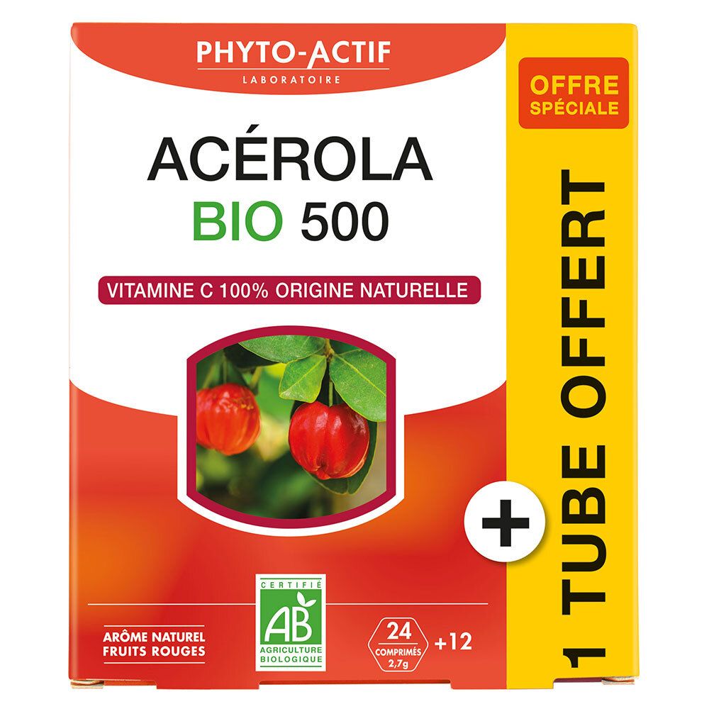 PHYTO-ACTIF Acérola Bio 500 24 pc(s) Comprimé(S) À Croquer