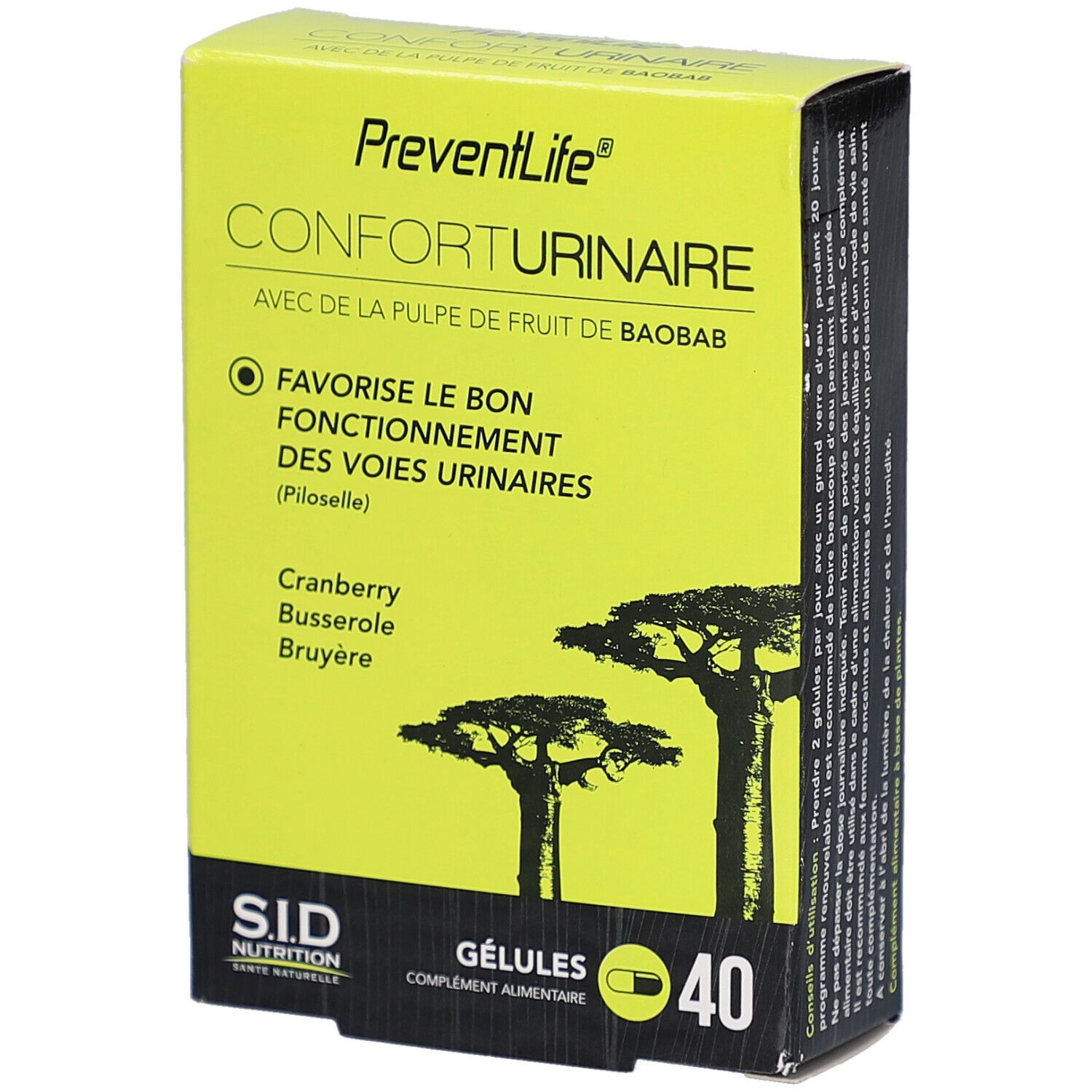 SID Nutrition Preventlife Confort urinaire 40 pc(s) Capsule(S)