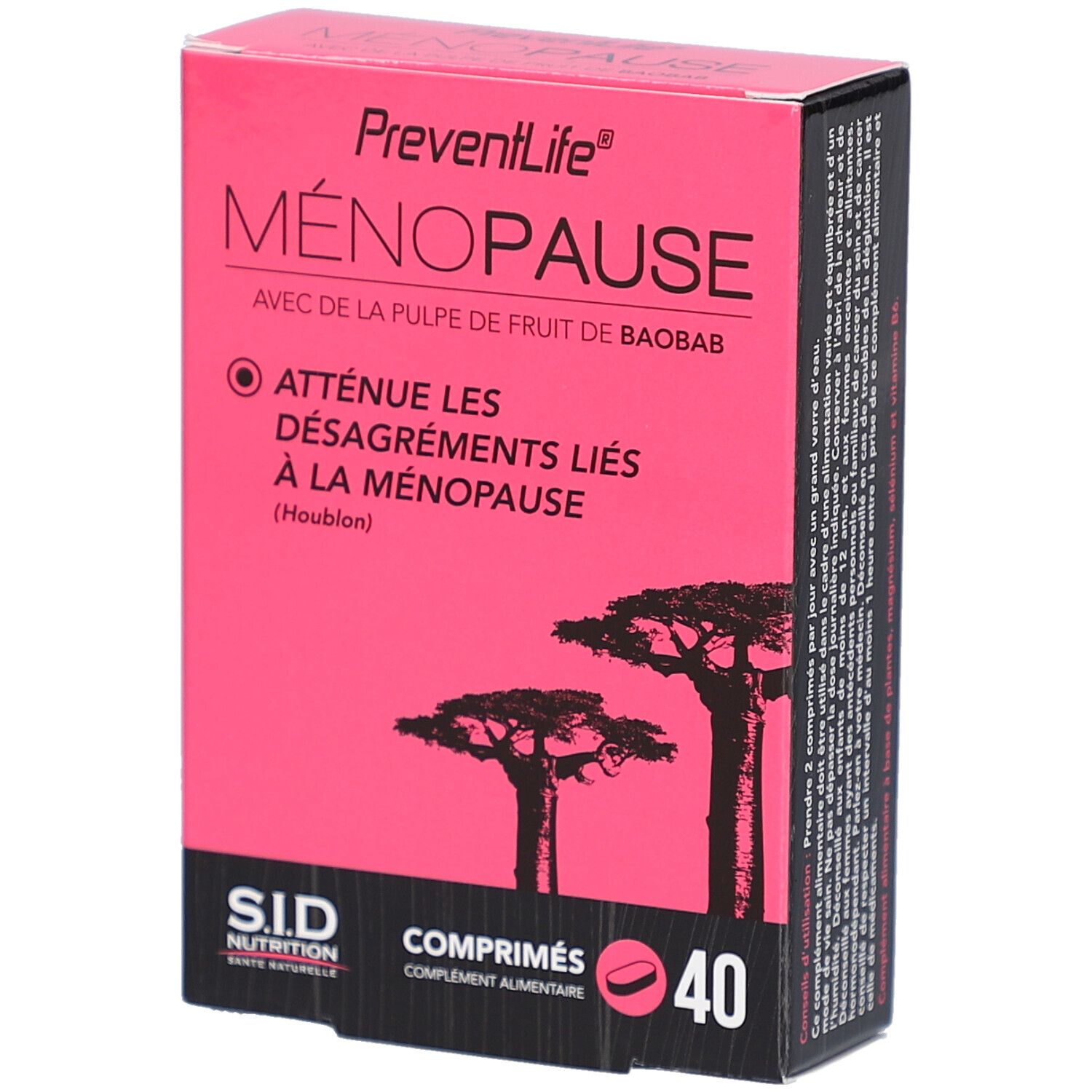 SID Nutrition – PreventLife Ménopause avec baobab, lin et houblon 40 pc(s) Comprimé(S)