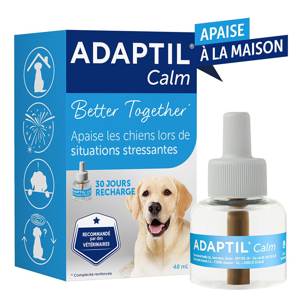 ADAPTIL Calm - Recharge pour diffuseur anti-stress pour chiens - Mode d'action naturel - Agit pendant 30 jours - Sans somnolence - Fabriqué en France 