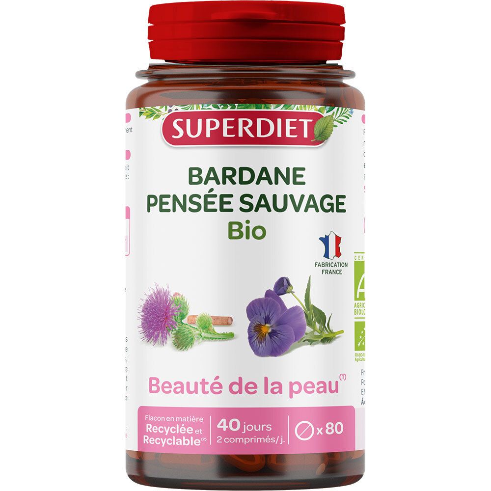 Superdiet Bardane Pensée Sauvage Bio Beauté De La Peau Comprimé(S) 80 Pc(S)