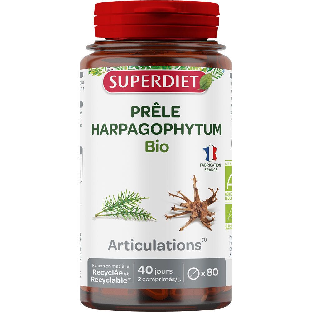 SUPERDIET Prêle - Harpagophytum Bio 80 pc(s) Comprimé(S)