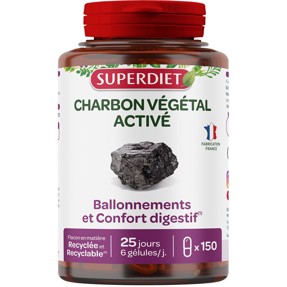 SUPERDIET Charbon Végétal 150 pc(s) Capsule(S)