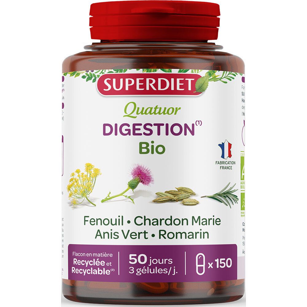 Superdiet Quatuor Fenouil Digestion Bio Capsule(S) 150 Pc(S) - Image 1