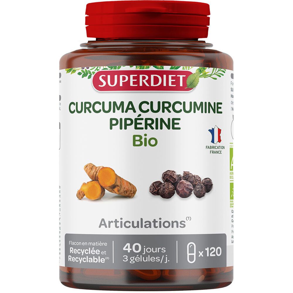 Superdiet Curcuma Curcumine - Pipérine Bio Capsule(S) 120 Pc(S)