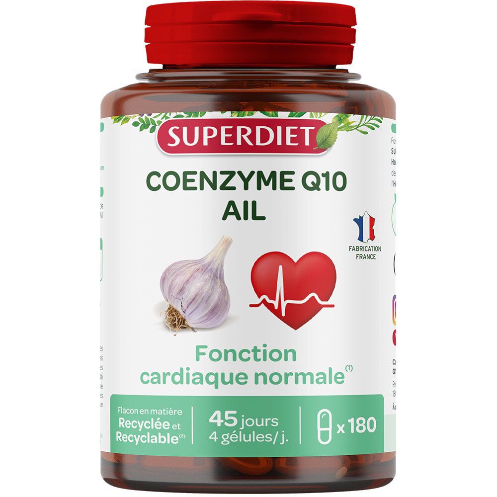 Superdiet Coenzyme Q10 + Ail - 180 Gélules Capsule(S) Pc(S)