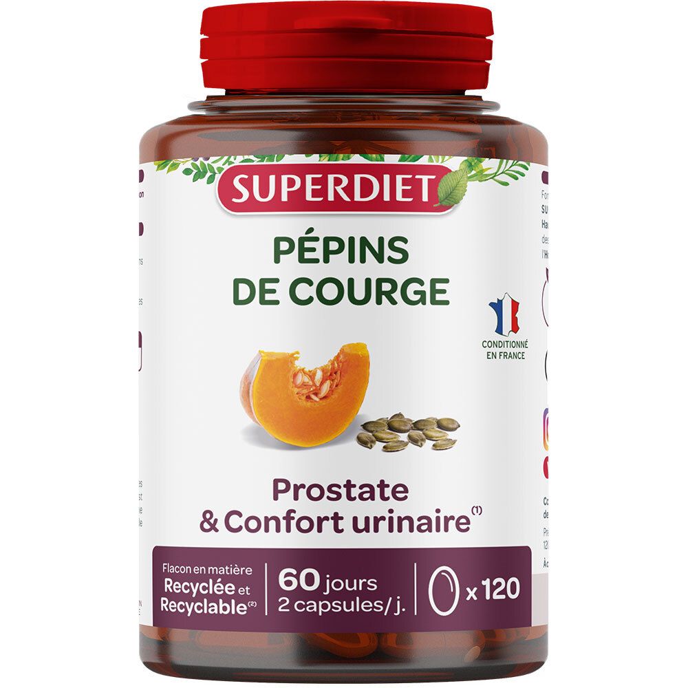 HUILE DE PÉPINS DE COURGE - 120 capsules 120 pc(s) Capsule(S)