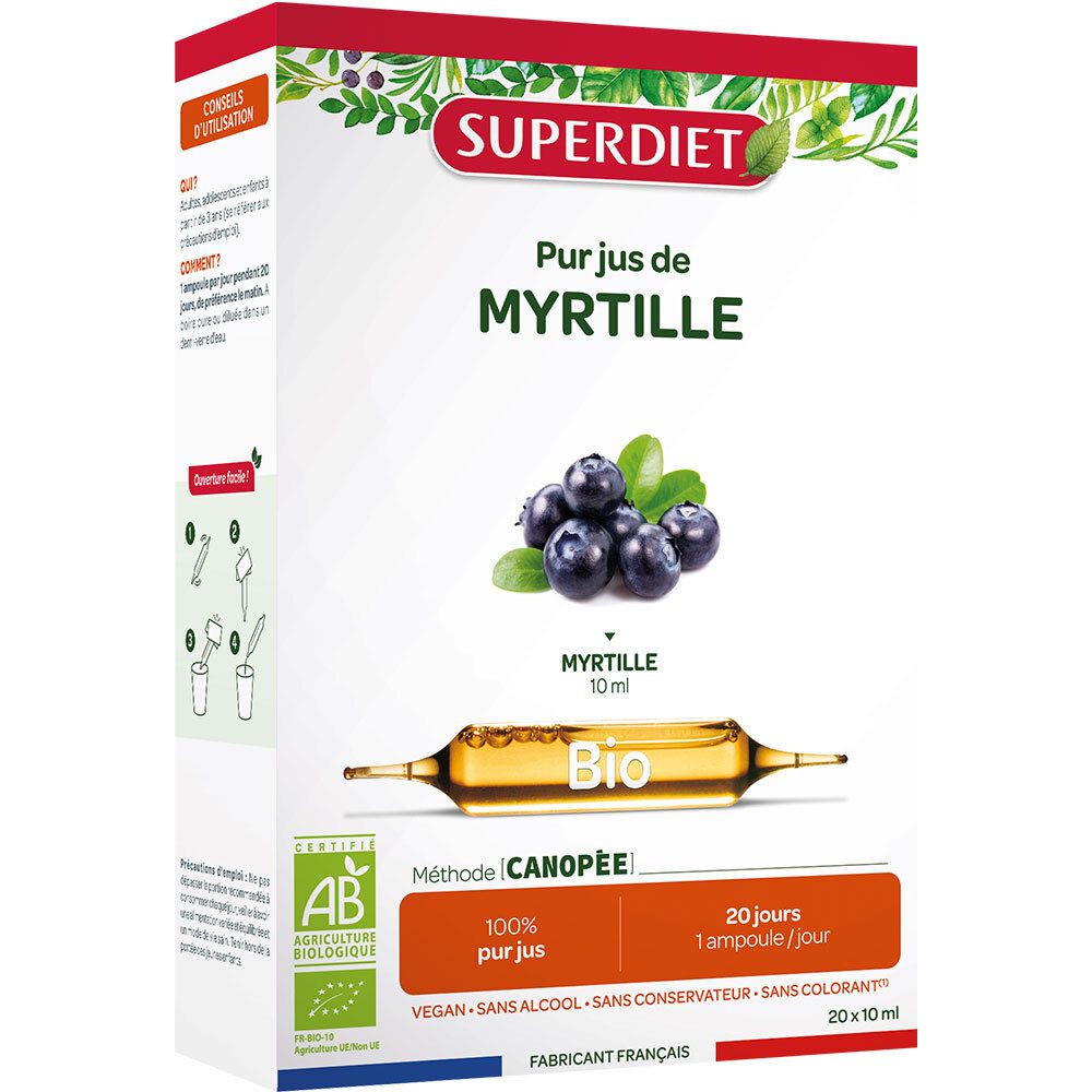 SUPERDIET Myrtille Bio Ampoule 200 ml Ampoule(S)