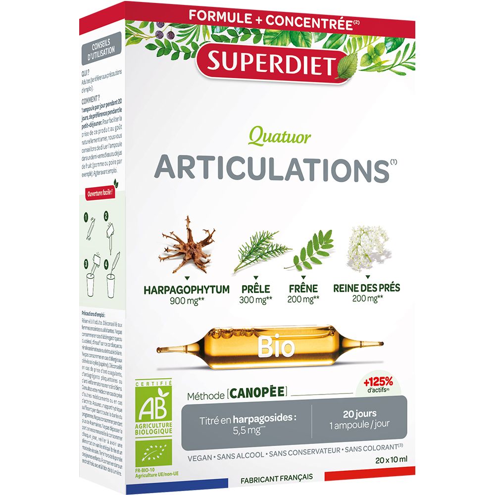 SUPERDIET Quatuor Prêle Bio Articulations Ampoule 300 ml Ampoule(S)