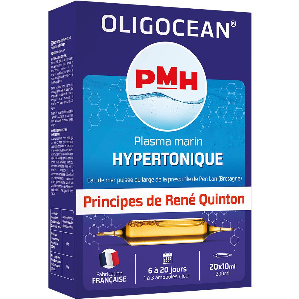 OLIGOCÉAN – PMH Plasma Marin Hypertonique – 20 ampoules de 10 ml 20 pc(s) Ampoule(S)