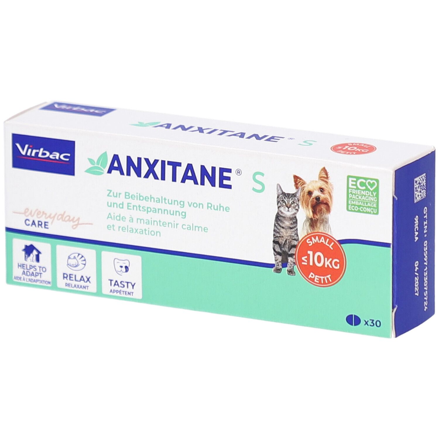 Virbac Anxitane S Chien & Chat <10 kg 30 pc(s) Comprimé(S)
