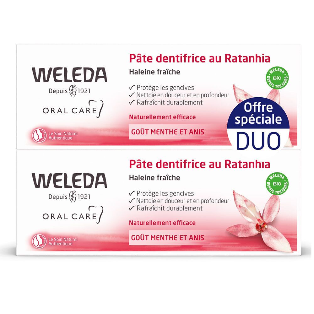 Weleda Pâte Dentifrice Ratanhia Dentifrice(S) 2X75 Ml