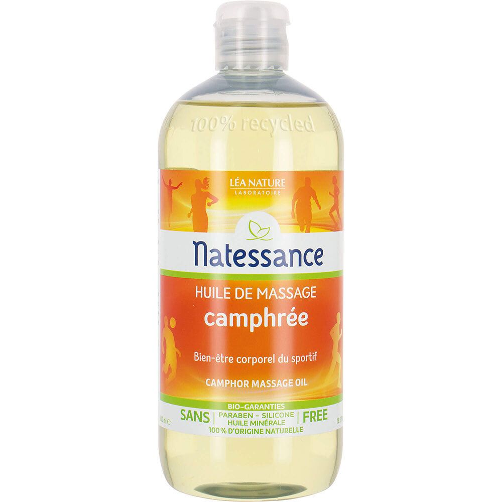 Natessance Huile de Massage au Camphre 500 ml Huile